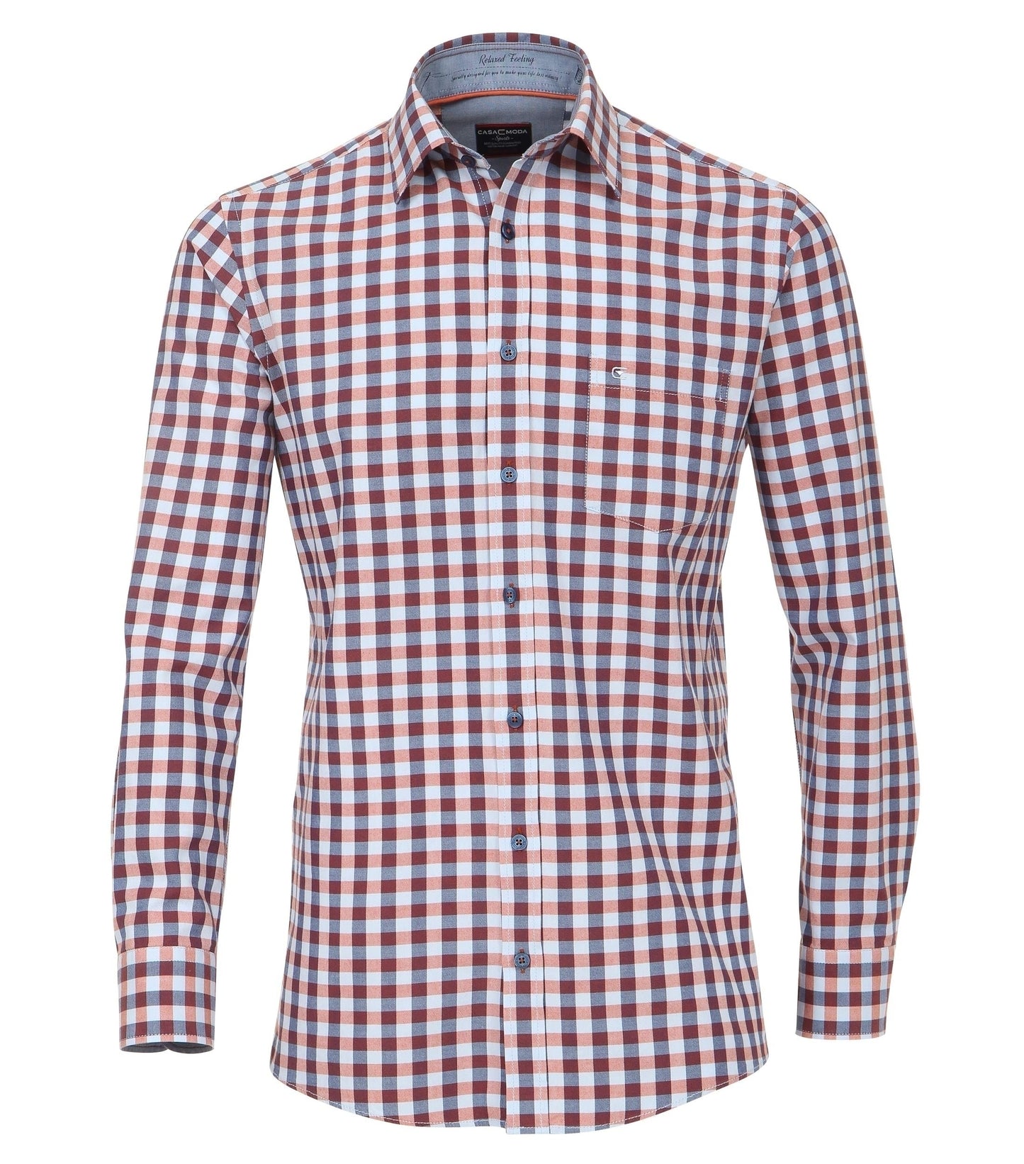 CasaModa Hemd Freizeit 1/1 Arm Kent Karo 450 orange Bild 1