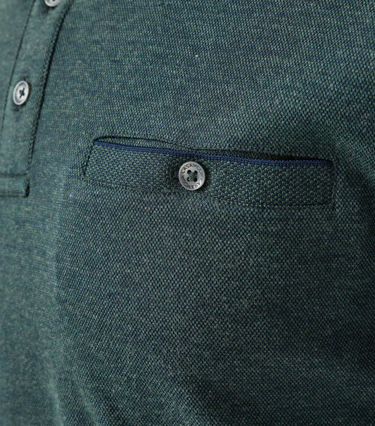 Polo-Shirt Langarm gestreift 337 grUEn Bild 2