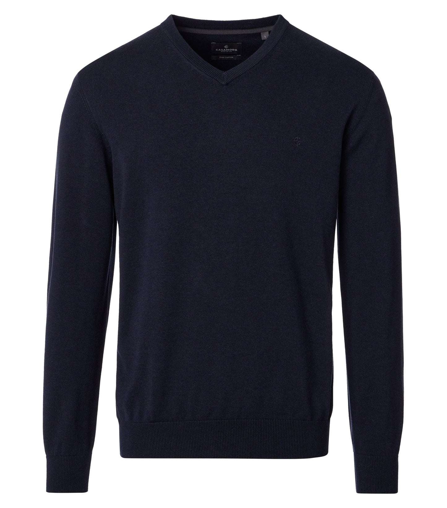 Pullover mit V-Ausschnitt uni 004430 135 blau Bild 1