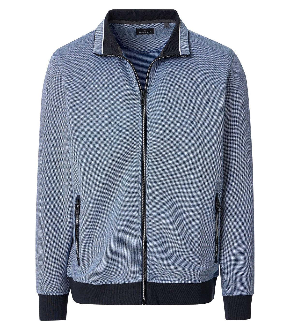 Sweatjacke mit Zip 126 blau Bild 1