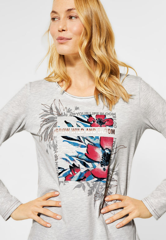 FP Abstract Flower T-Shirt off white melange Bild 2