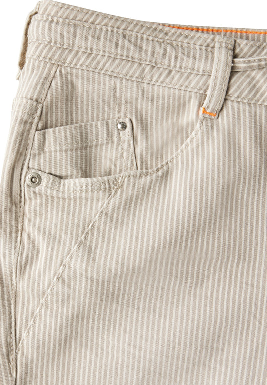 Gestreifte Casual Fit Jeans pearl beige Bild 2