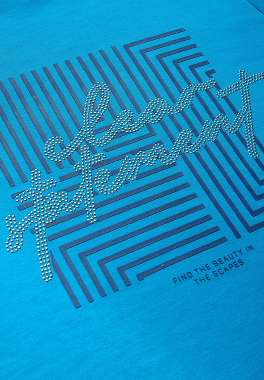 Hotfix Print Shirt dynamic aqua blue Bild 2