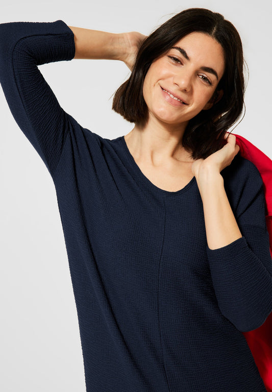 Lässiges Seersucker-Shirt deep blue Bild 2