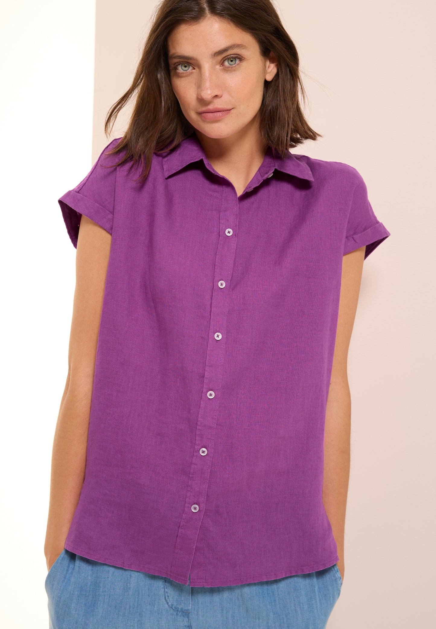 LINEN _Solid Blouse magenta lacquer Bild 7