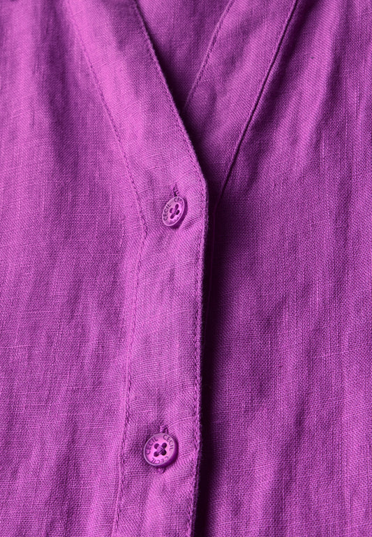 LINEN_Solid Shirt Dress magenta lacquer Bild 2