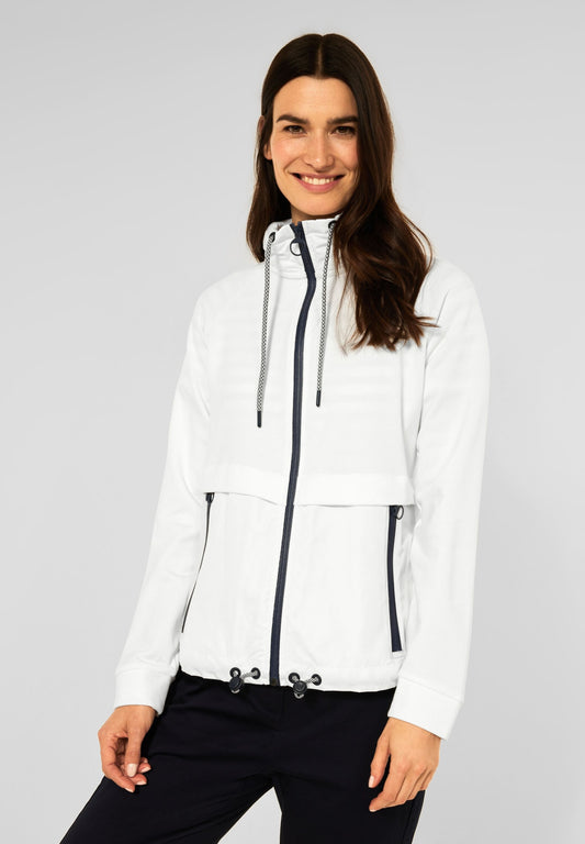 Sweatjacke im Materialmix vanilla white Bild 2