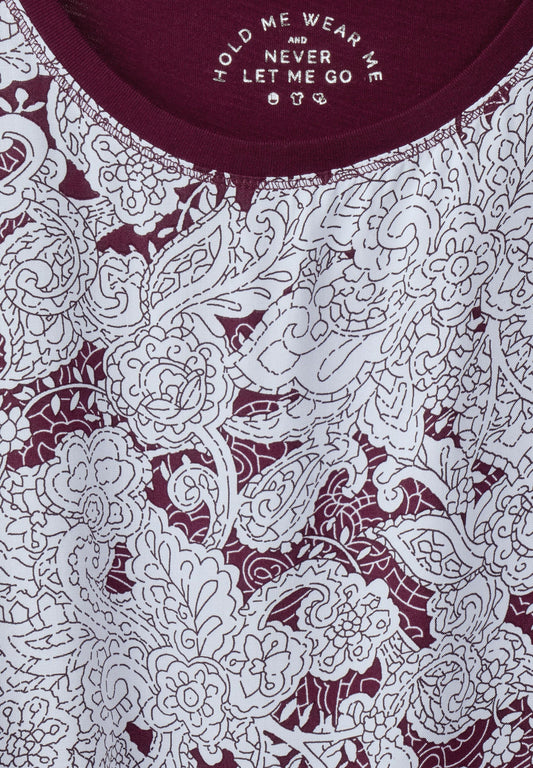 Oriental-Print Shirt Alara deep loganberry Bild 2
