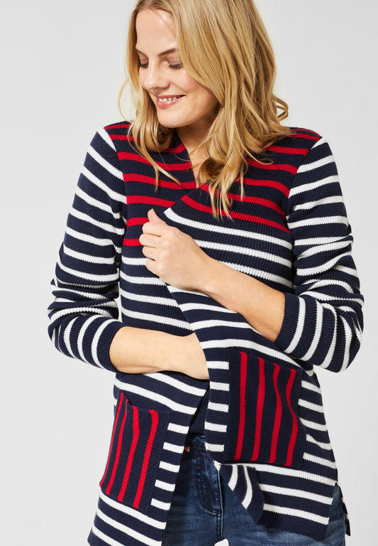 Patchwork Open Cardigan deep blue Bild 2