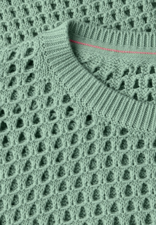 Pullover im Häkel-Optik matcha green Bild 2