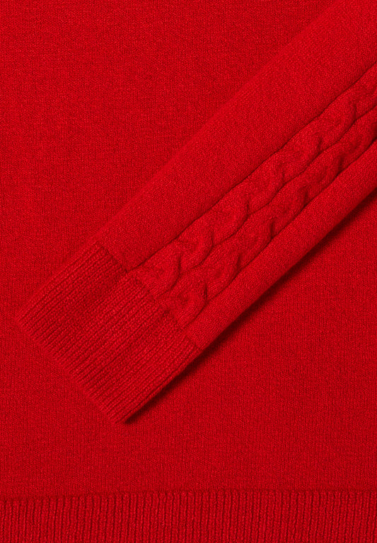 Pullover mit Strickdetail fiery red Bild 2