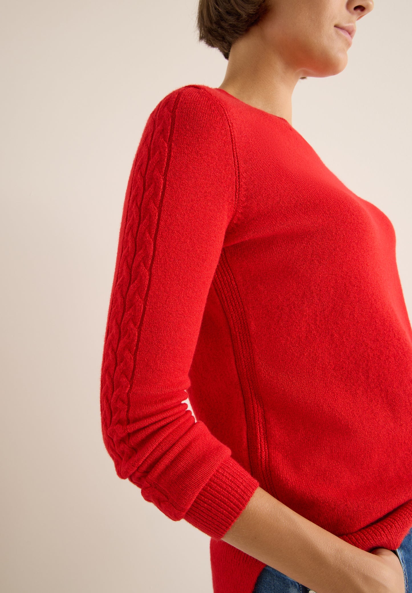 Pullover mit Strickdetail fiery red Bild 7