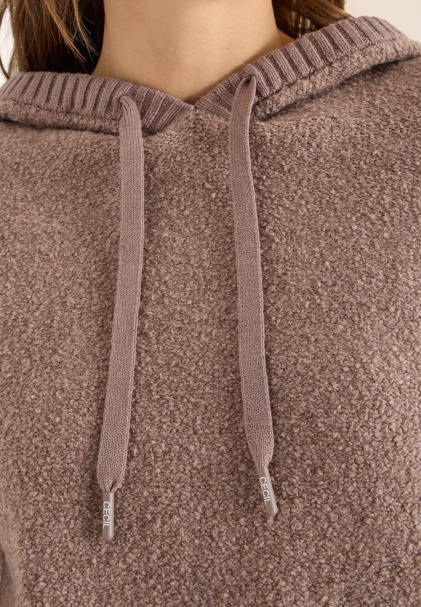 Softer Bouclé Strickpullover chocolate mousse melange Bild 7