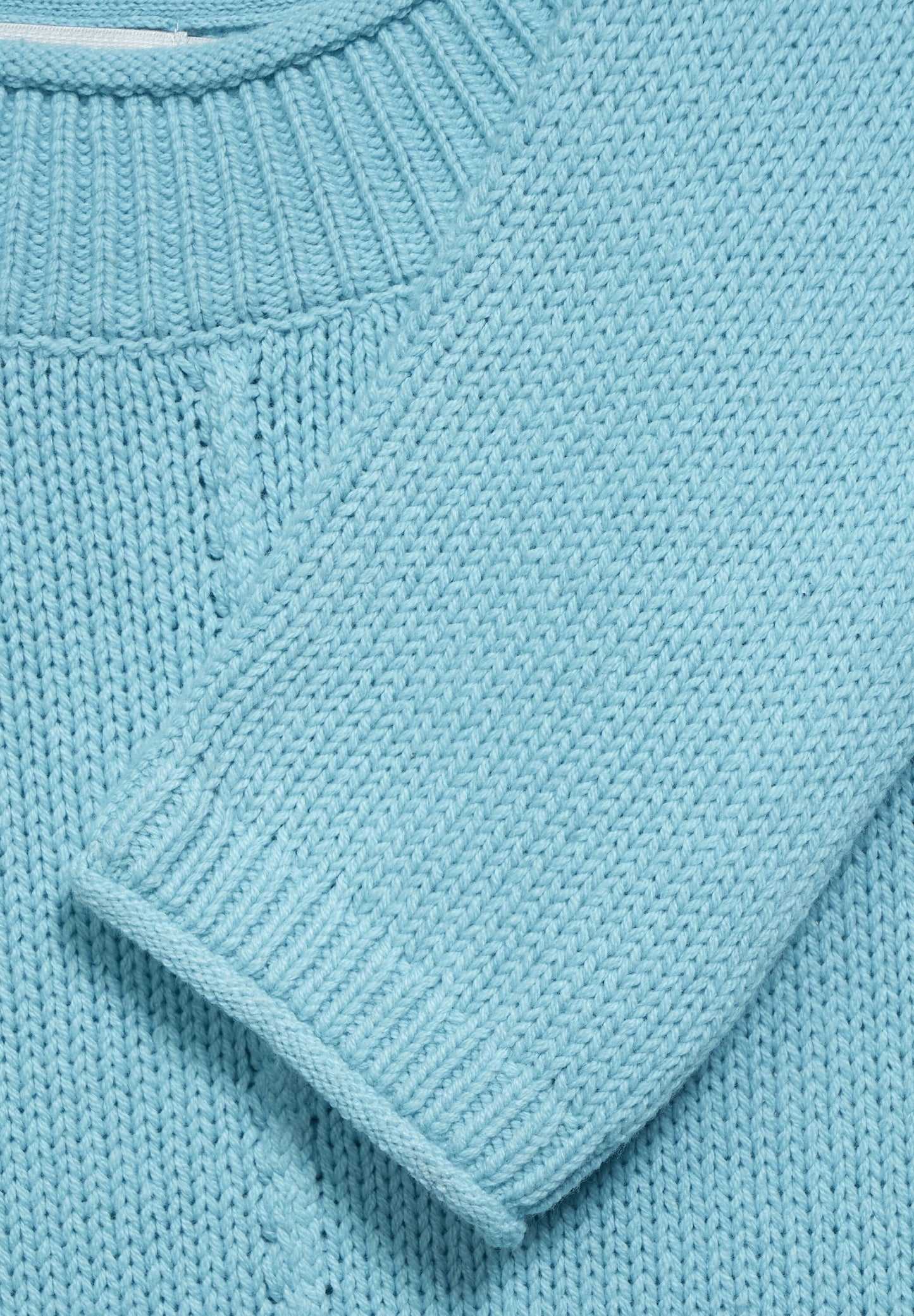 Strick-Pullover in Unifarbe sporty sky blue Bild 5