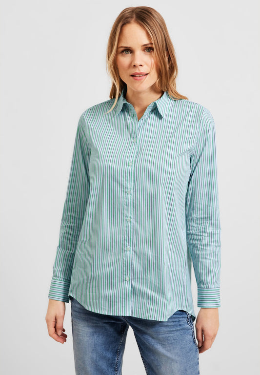 Longbluse mit Streifen smash green Bild 2