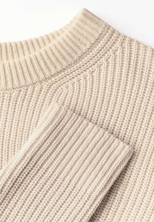 Structured Round Neck pearl beige Bild 2