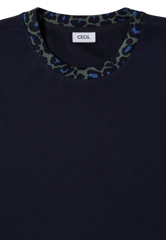 T-Shirt mit Rundhals und Leo-Details urban dark blue Bild 2