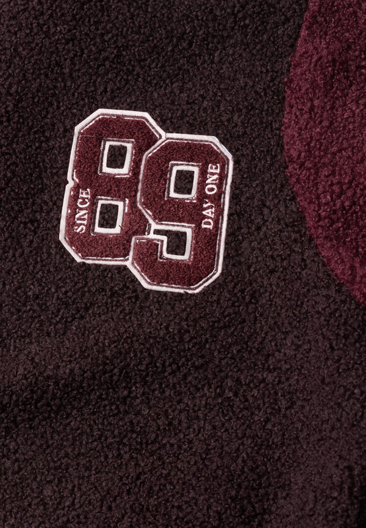 Teddy-Blouson mit Patch-Detail berry red Bild 2