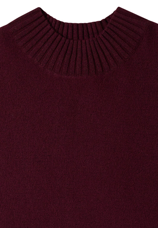 Dolman Pullover mit Turtle Neck red wine Bild 2