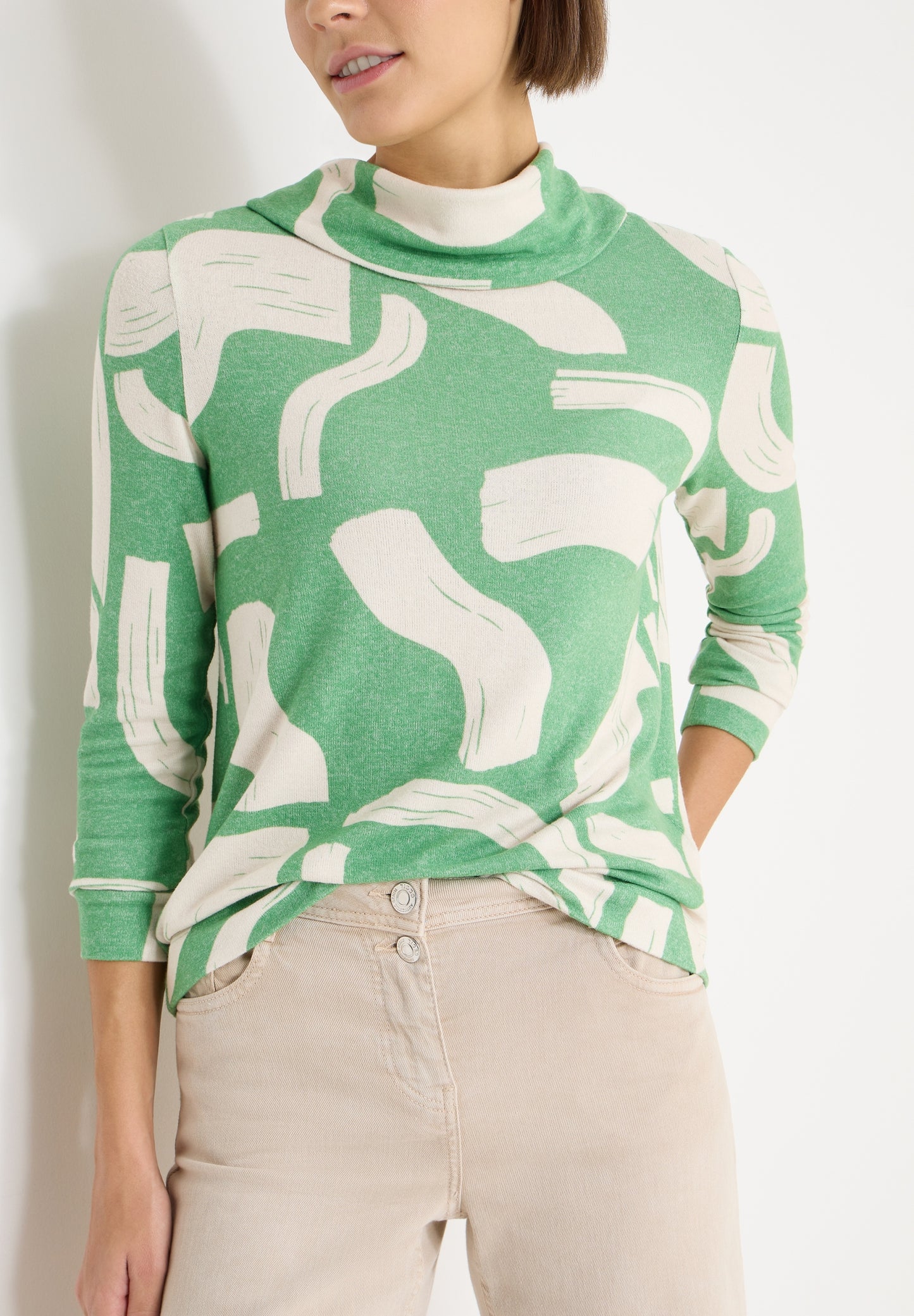 TOS Cozy Melange AOP Big Colla bamboo green melange Bild 7