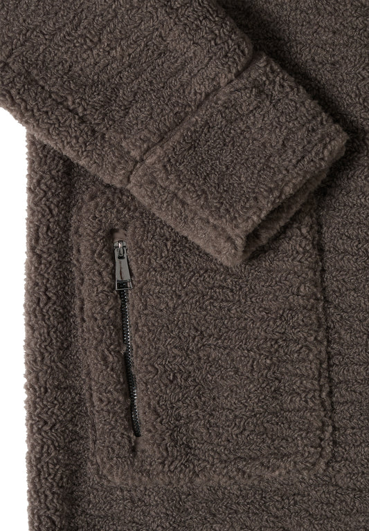 TOS Long Teddy Coat w. hood mushroom taupe Bild 2