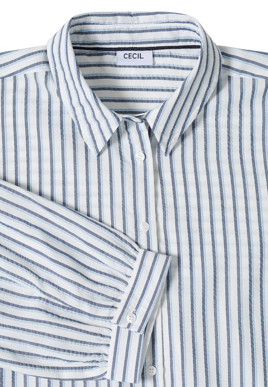 TOS Seersucker Multistripe Blo sporty denim blue Bild 2