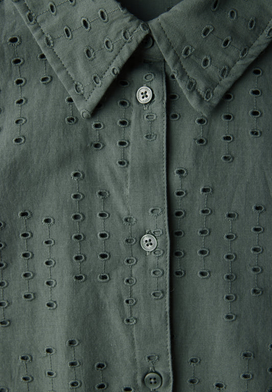 TOS Solid Embroidery Blouse dark balmy khaki Bild 2