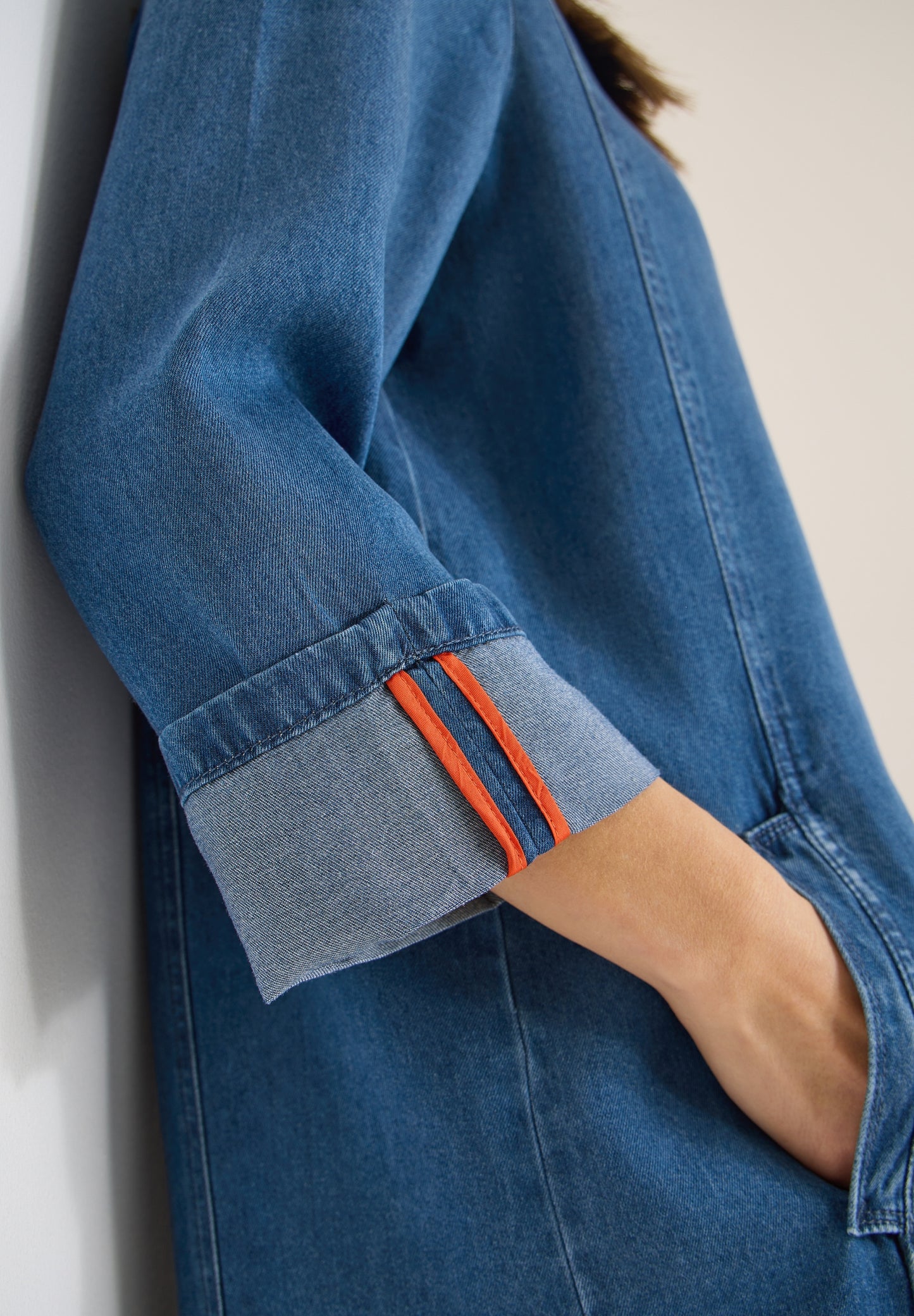 Washed Denim Look Dress mid blue wash Bild 7