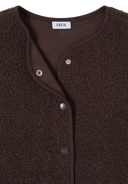 Weste aus Teddy-Material mit Rundhals macchiato brown Bild 2