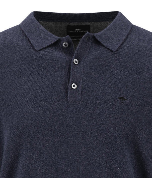 Polo, Longsleeve, Merino Cashmere navy Bild 3