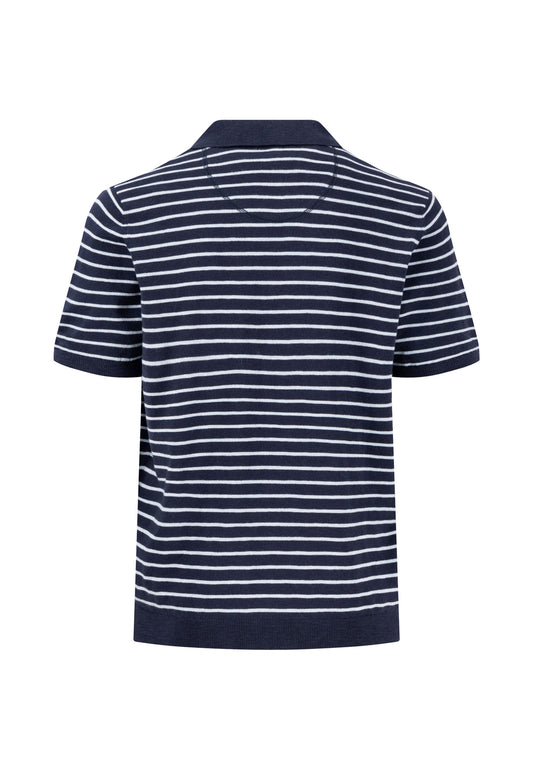 Polo Striped, Cotton Linen navy Bild 2