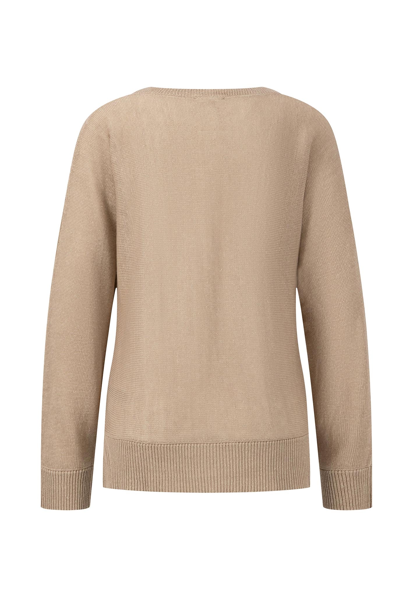 PULLOVER O-NECK PLAIN LINEN SAFARI BEIGE Bild 2