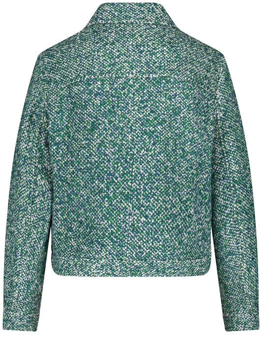 BLAZER LANGARM DUST TEAL GEMUSTERT Bild 2