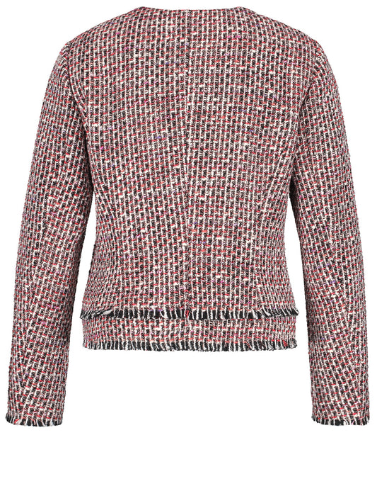 BLAZER LANGARM SCHWARZ/ROT/ORANGE GEMUSTERT Bild 2