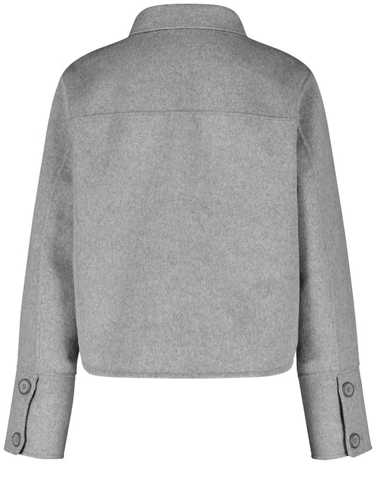 Kurze Blazerjacke mit Wollanteil SILVER GREY MELANGE Bild 2