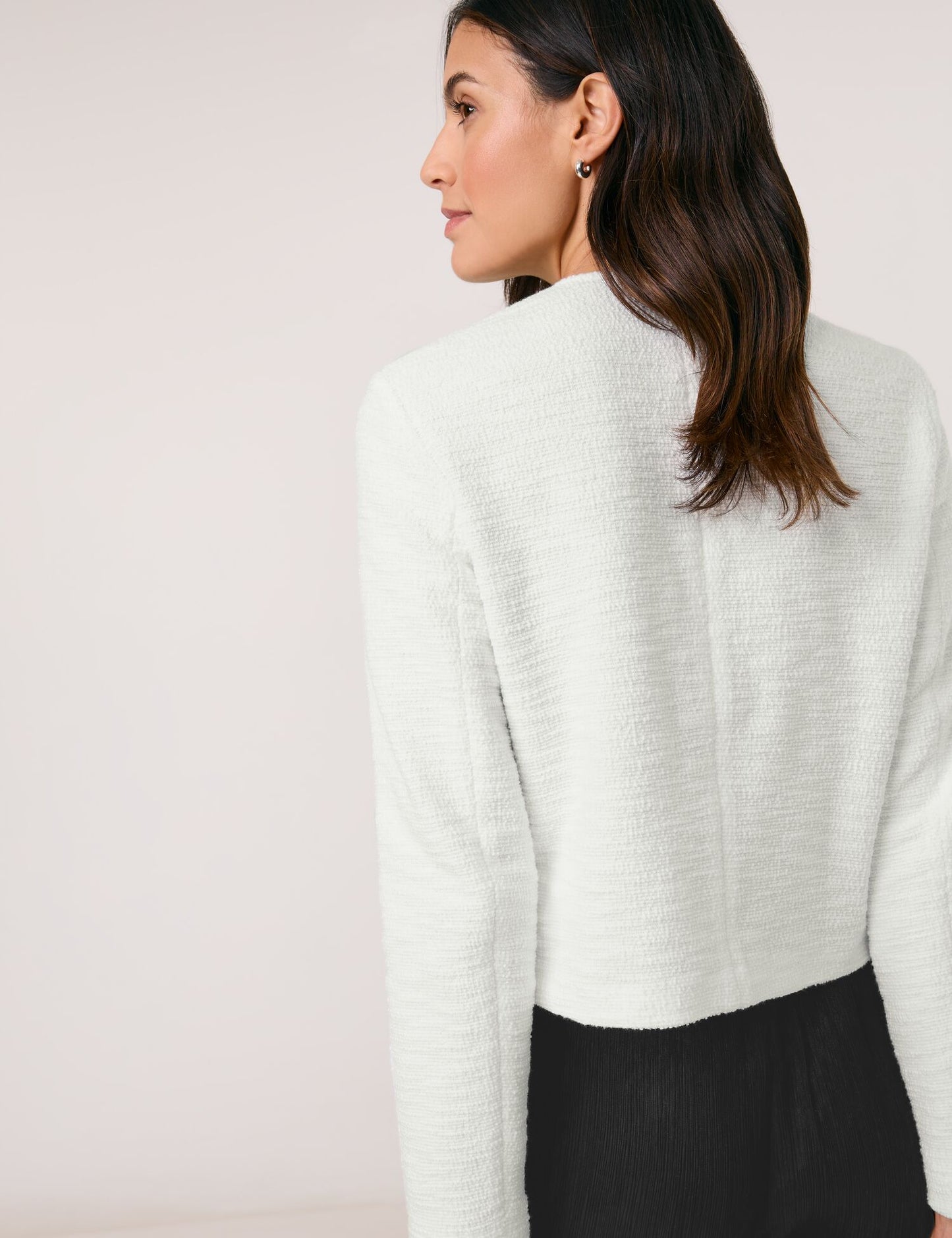 Elegante Blazerjacke mit Bouclé-Optik OFF-WHITE Bild 8