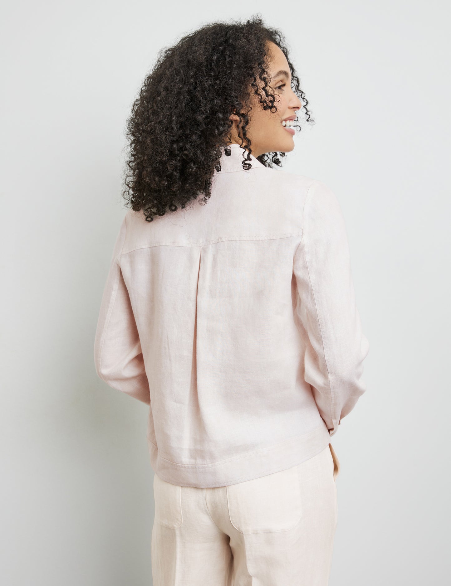 Blazerjacke aus Leinen LILA/PINK DRUCK Bild 8