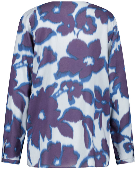 BLUSE 1/1 ARM BLUE SHADES FLOWERS PRINT Bild 2