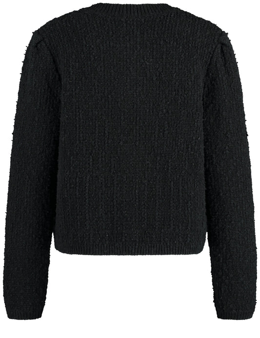 Kastige Strickjacke in Strukturoptik SCHWARZ Bild 2