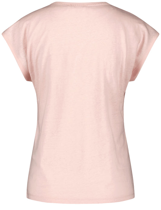 Kurzarmshirt mit Chiffonblende PEARL BLUSH Bild 2