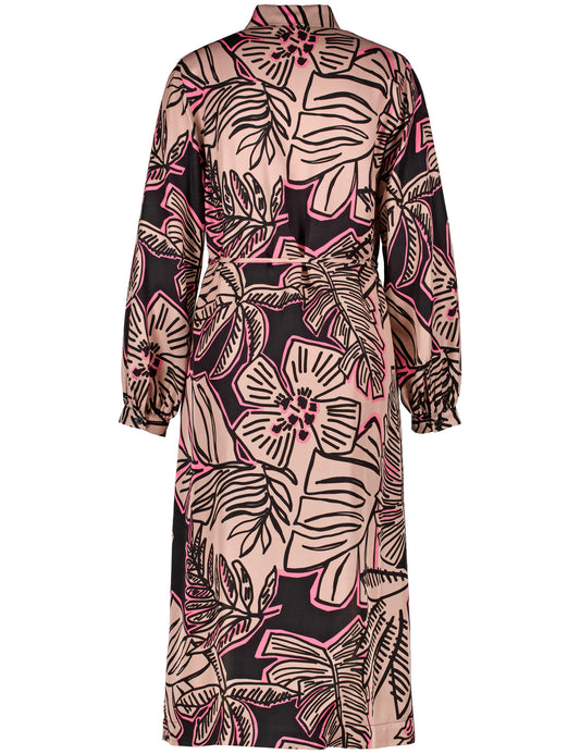 Gemustertes Blusenkleid mit Taillenband ECRU/WEISS/SCHWARZ DRUCK Bild 2