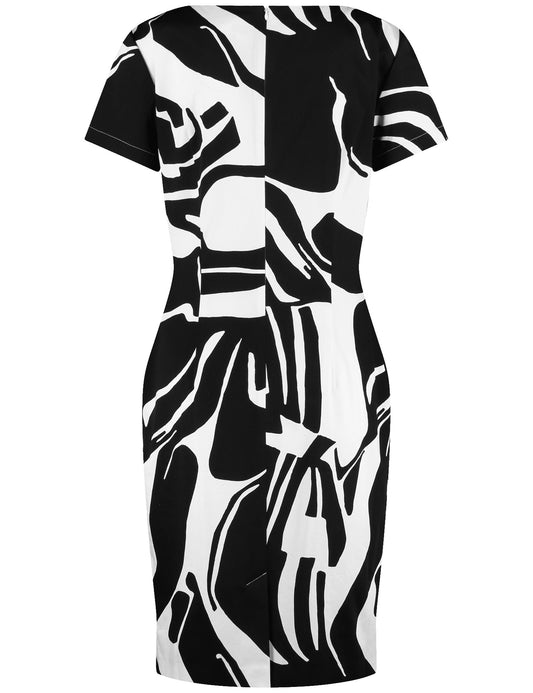Gemustertes Etuikleid mit Stretchkomfort BLACK/OFFWHITE BIG GRAPHIC Bild 2