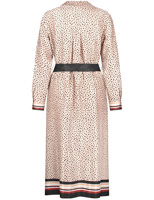 Gepunktetes Midikleid mit Taillenband ECRU/WEISS/SCHWARZ DRUCK Bild 2