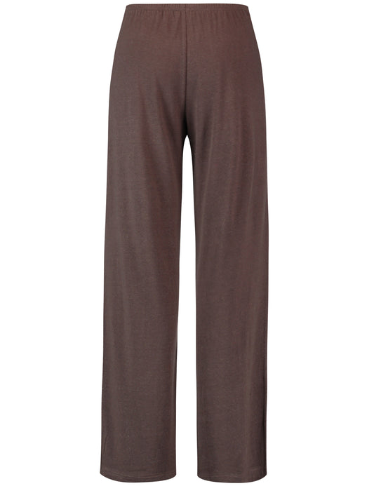 Hose aus Leinen-Viskose DARK BROWN Bild 2