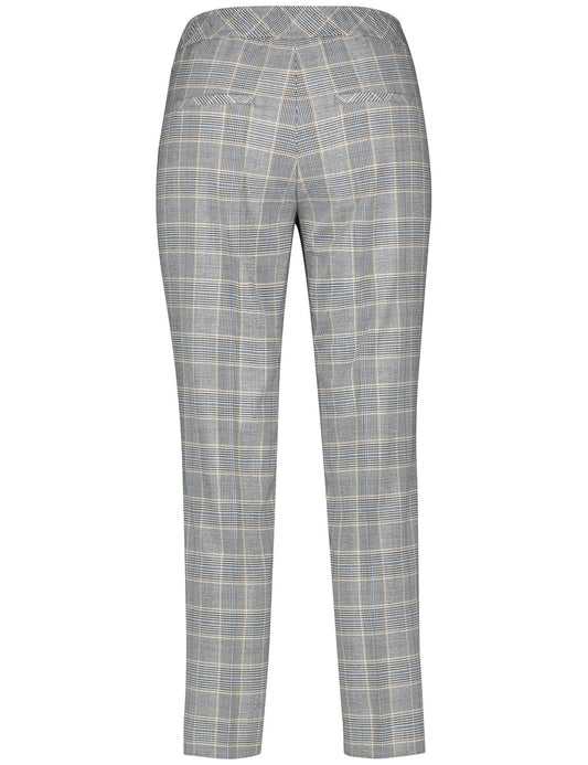 HOSE FREIZEIT VERKUE INDIGO OFFWHITE GELB KARO Bild 2