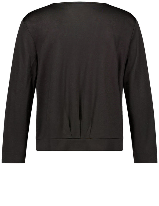 Offener Cardigan mit Faltendetail SCHWARZ Bild 2