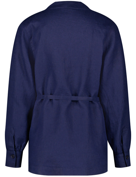 Lässiger Leinenblazer mit Taillenband BLUEBERRY Bild 2