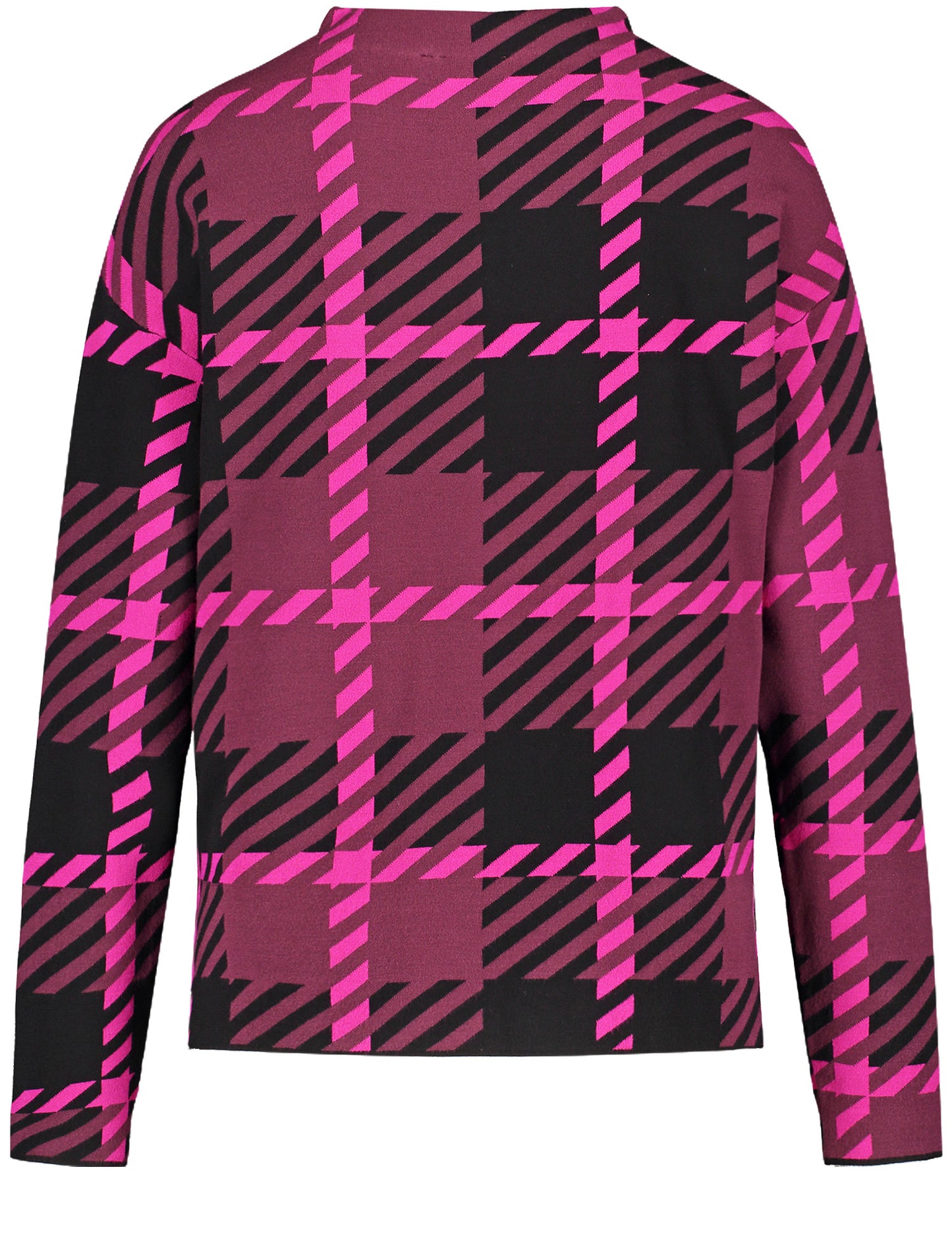 Pullover mit markantem Karo GRAU/LILA/PINK GEMUSTERT Bild 2