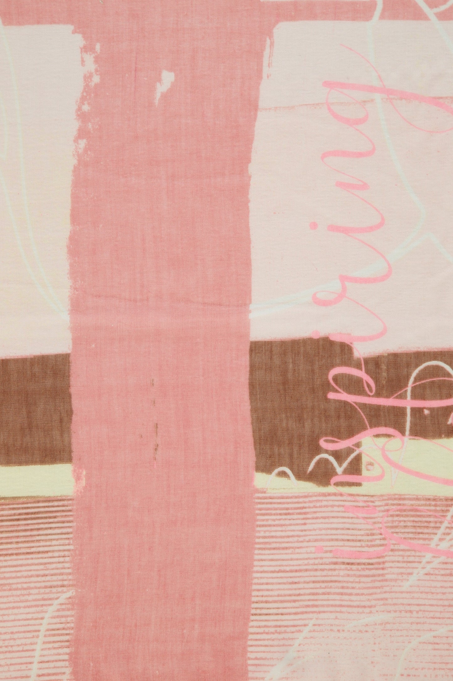 Schal ECRU/ BISCUIT/ FLAMINGO DRUCK Bild 2