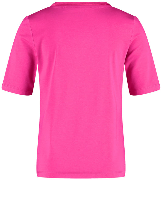 Halbarmshirt mit Chiffonblende MAGENTA Bild 2